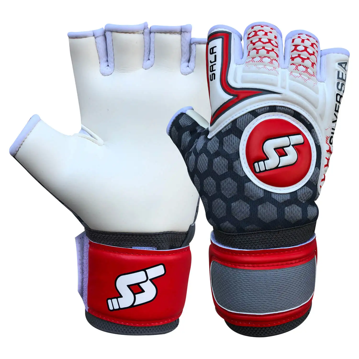 Top Quality Customized 4mm German Latex Half Finger Goalkeeper Football gloves Customize Logo Design Goalkeeper Gloves Anti slip