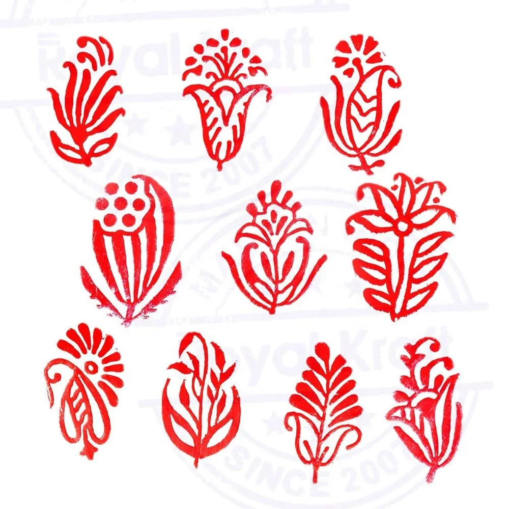 Decorative Small Floral Designs Wooden Stamp