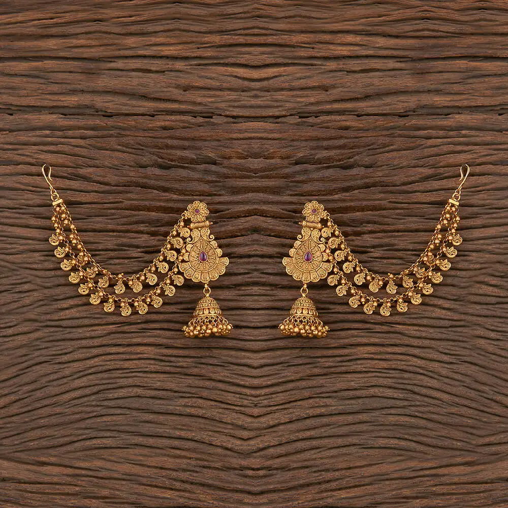 Buy Online Export Quality Antique Jhumki Style Bahubali Earring With Matte Gold Plating 217226
