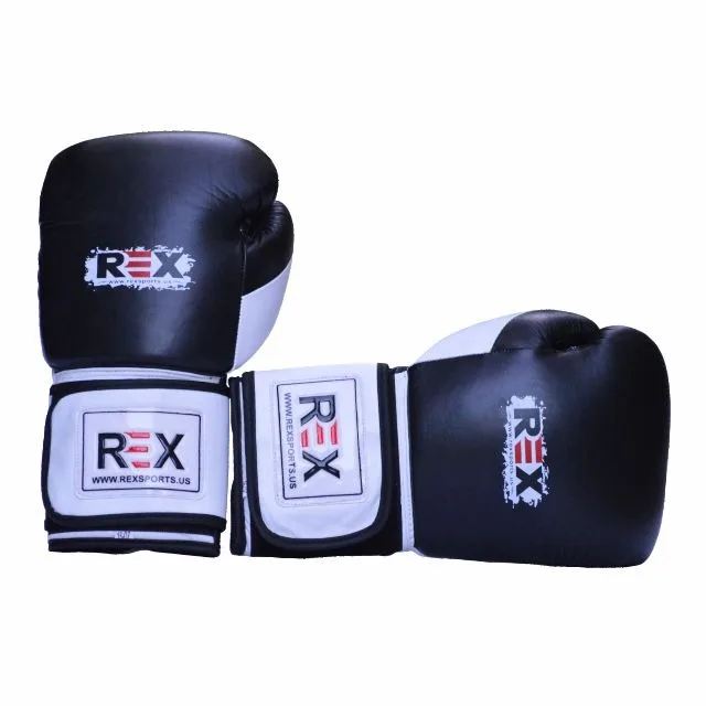 Durable Premium Quality Lightweight Breathable and Comfortable Black and White Boxing Gloves for Fitness Enthusiasts Training