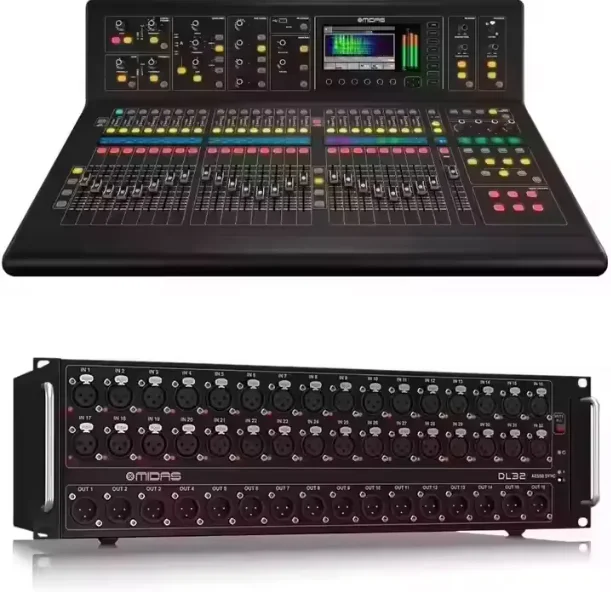 Глобальный цифровой микшер Midas M32R Live со сценической коробкой DL32 и катушкой сетевого кабеля Cat5