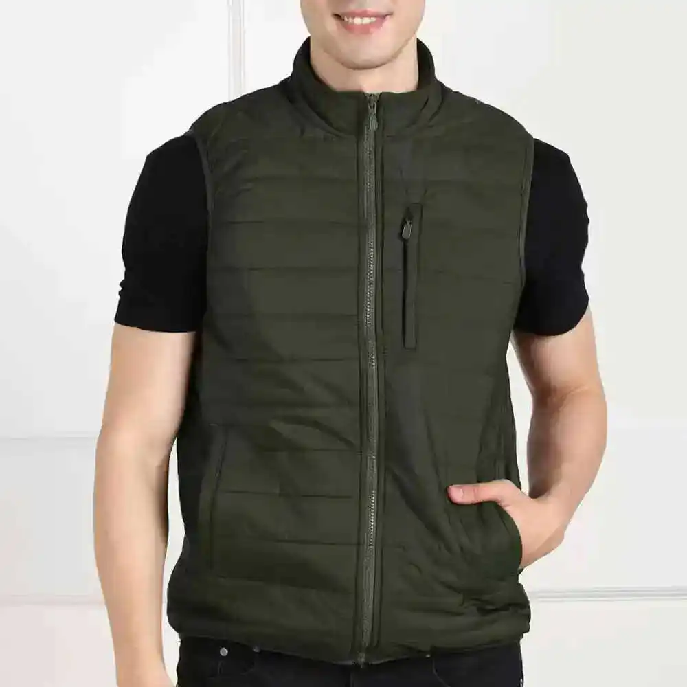 Buy Men Lightweight Stylish Puffer Vest Breathable Winter Wear Comfortable High Selling Customized Logo Design Vests