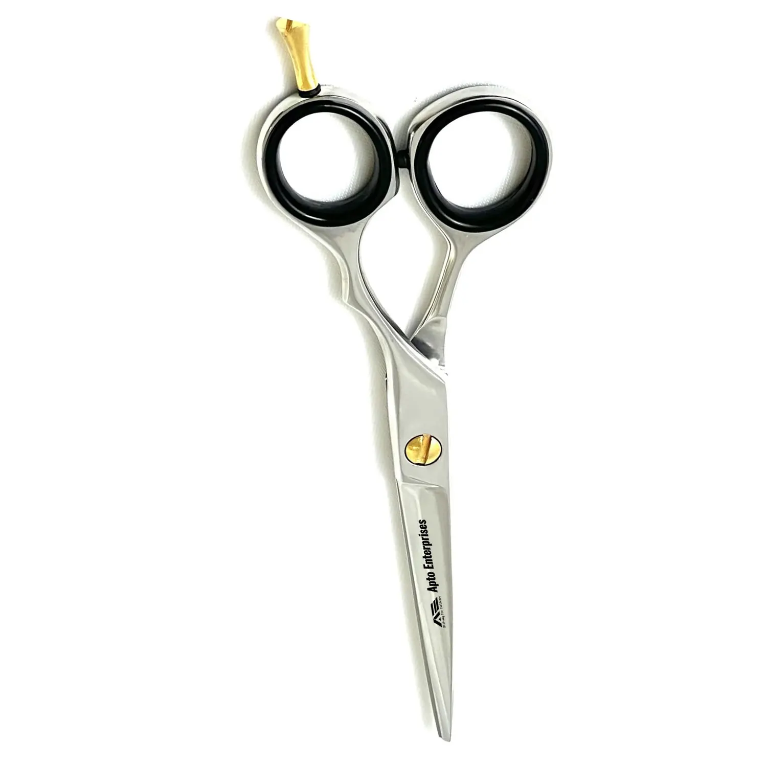 Barber Scissors Shears With Polished Finish 6 Inches Elegant Gold And Black Design For Precision Cutting And Grooming