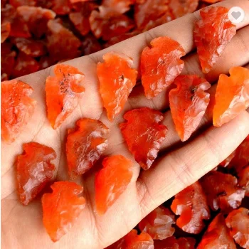 Carnelian Arrowhead Gemstone Carving Stone Arrowhead Carnelian Stone For Jewelry Making Arrowhead Gems