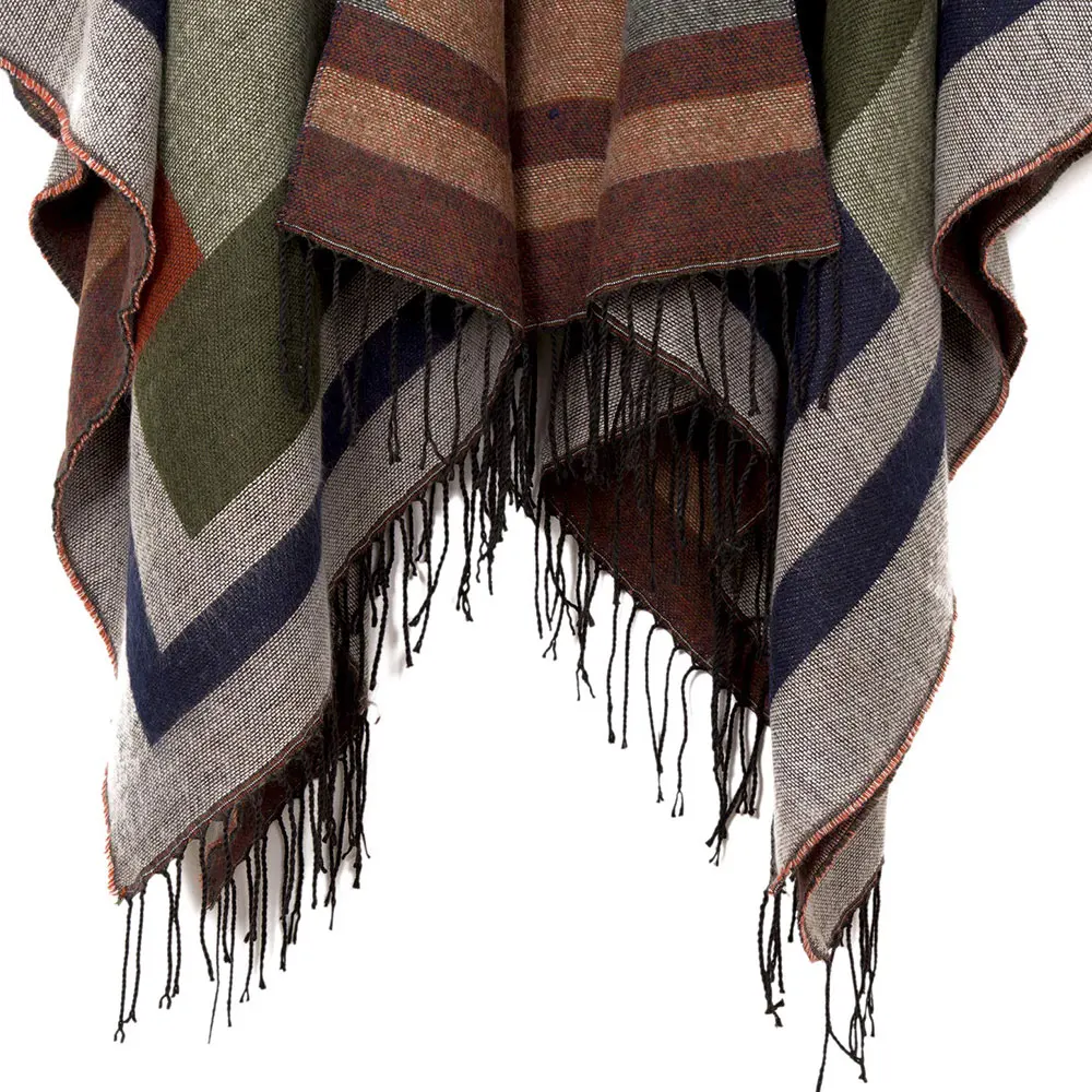 Spring Autumn Winter Style Soft Home Cape Woman Shawls Knitted Pattern Wraps Plaid