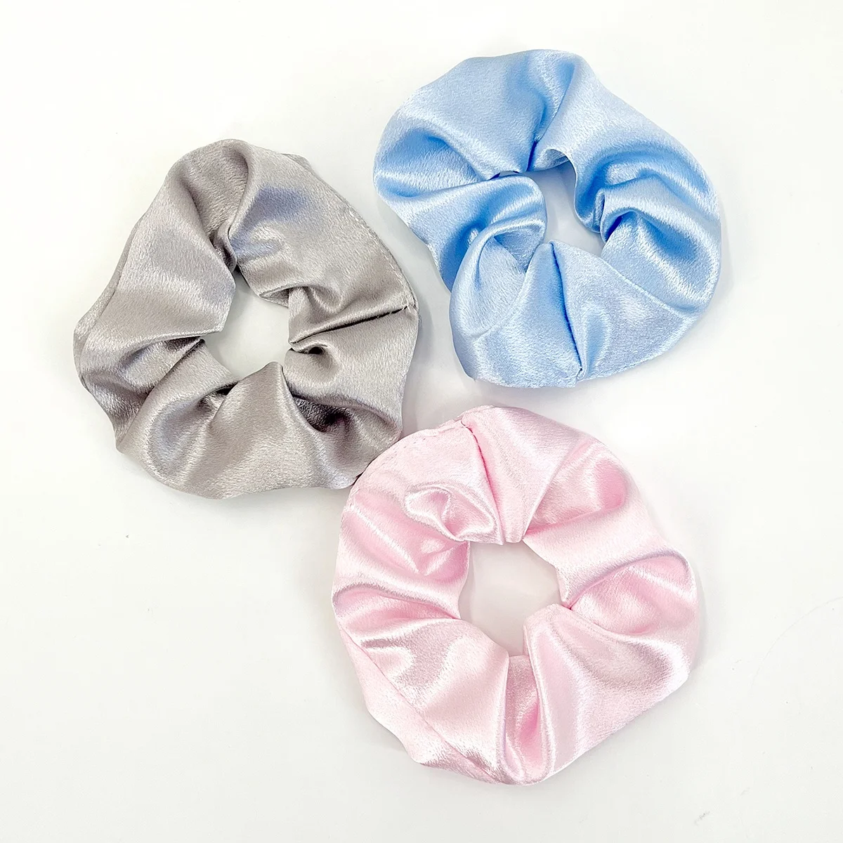 2022 wholesale female high quality satin hair ties scrunchies hair ring