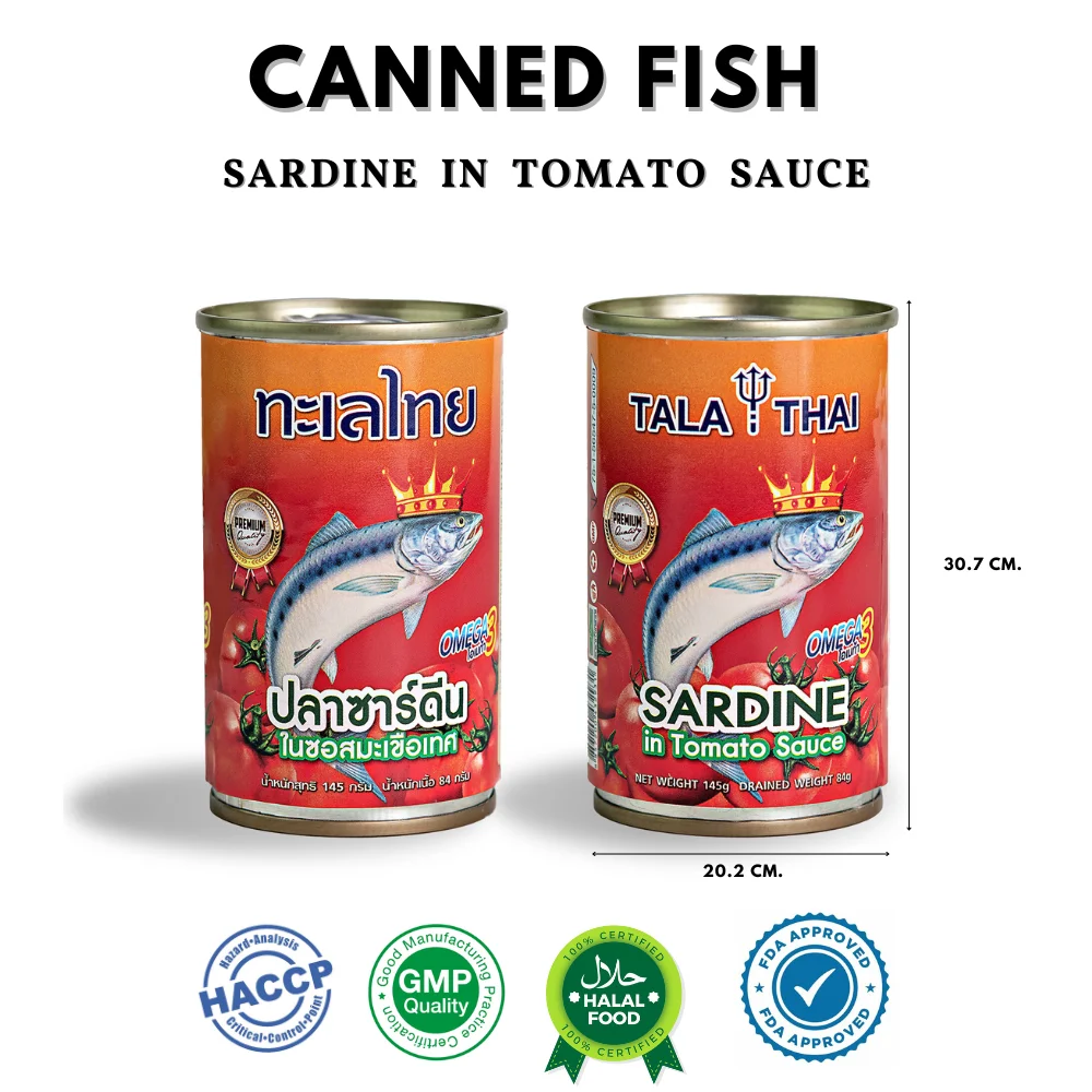 155g Sardine Seafood  in Can Tin Fish Baby Food Warmer Set Customized Style Packing Balance Container Weight Sardine Thailand