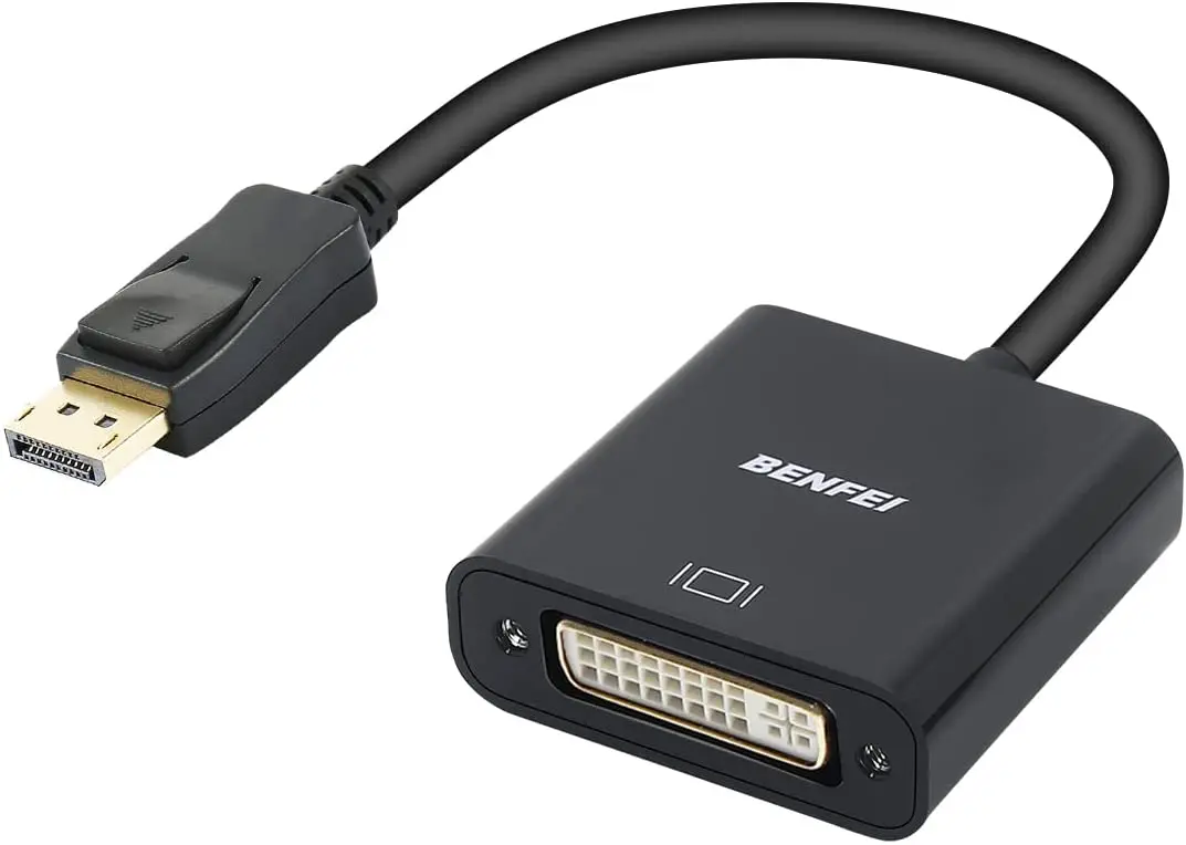 DisplayPort to DVI DVI-D Single Link Adapter, Benfei Display Port to DVI Converter Male to Female Black Color