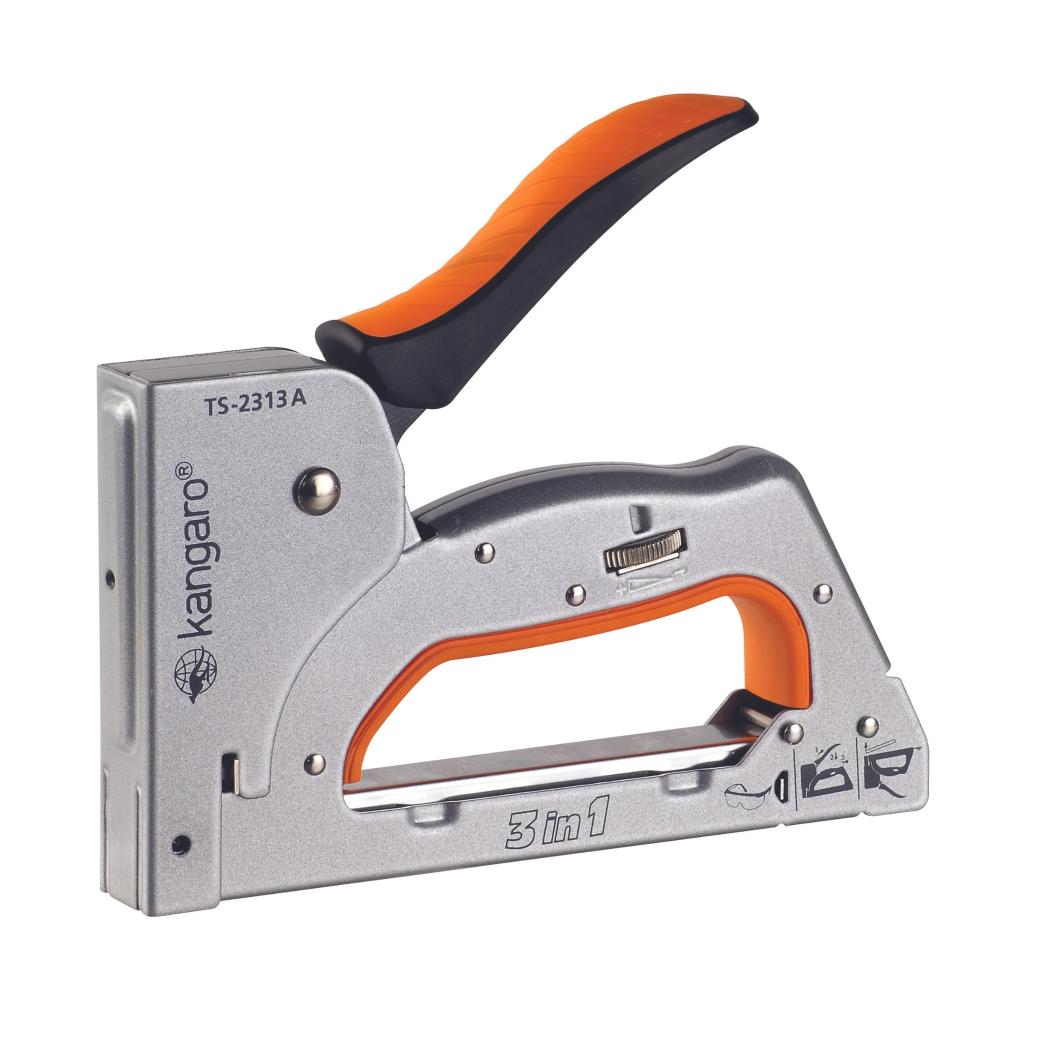 Professional Heavy-Duty All-Steel Manual Staple Gun Elegant Soft Rubber Grip Easy Storage Handle Lock Industrial Use Textile