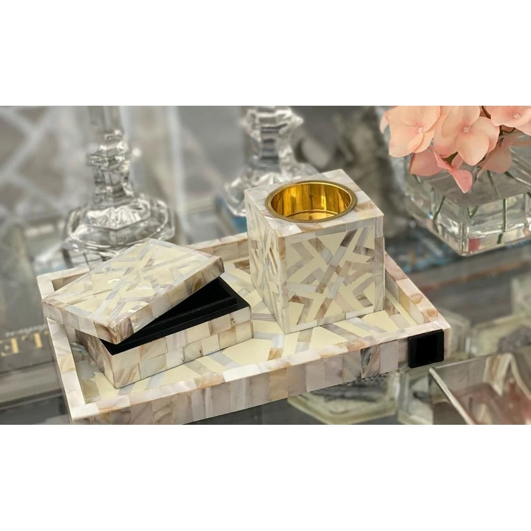 Natural Stone Bakhoor Burner Latest Design Bone Inlay Mabkhara Tray Resin Incense by Axiom Home Accents