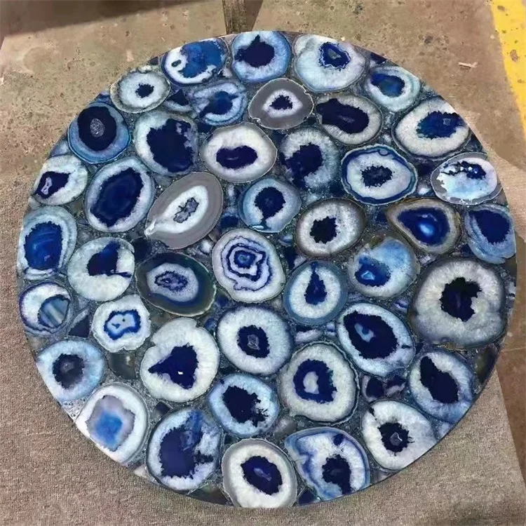 Luxury tiger eye agate fossil wood stone onyx marble dining table tops