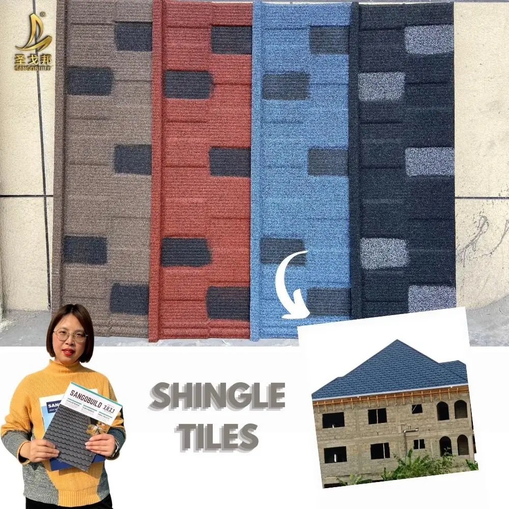 Color Tudor Tile Sand Coated Steel Roofing Sheets Classic Metal Roofing Shingles Corrugated Plate