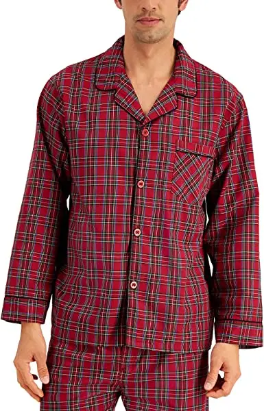 MEN  SLEEP PIJAMA LONG SLEEVES  BUTTON WOVEN COTTON Vietnam Manufacturer HIGH QUALITY and  CHEAP