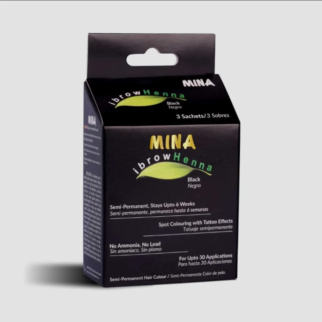 Черная хна для бровей и набор трафаретов для ухода