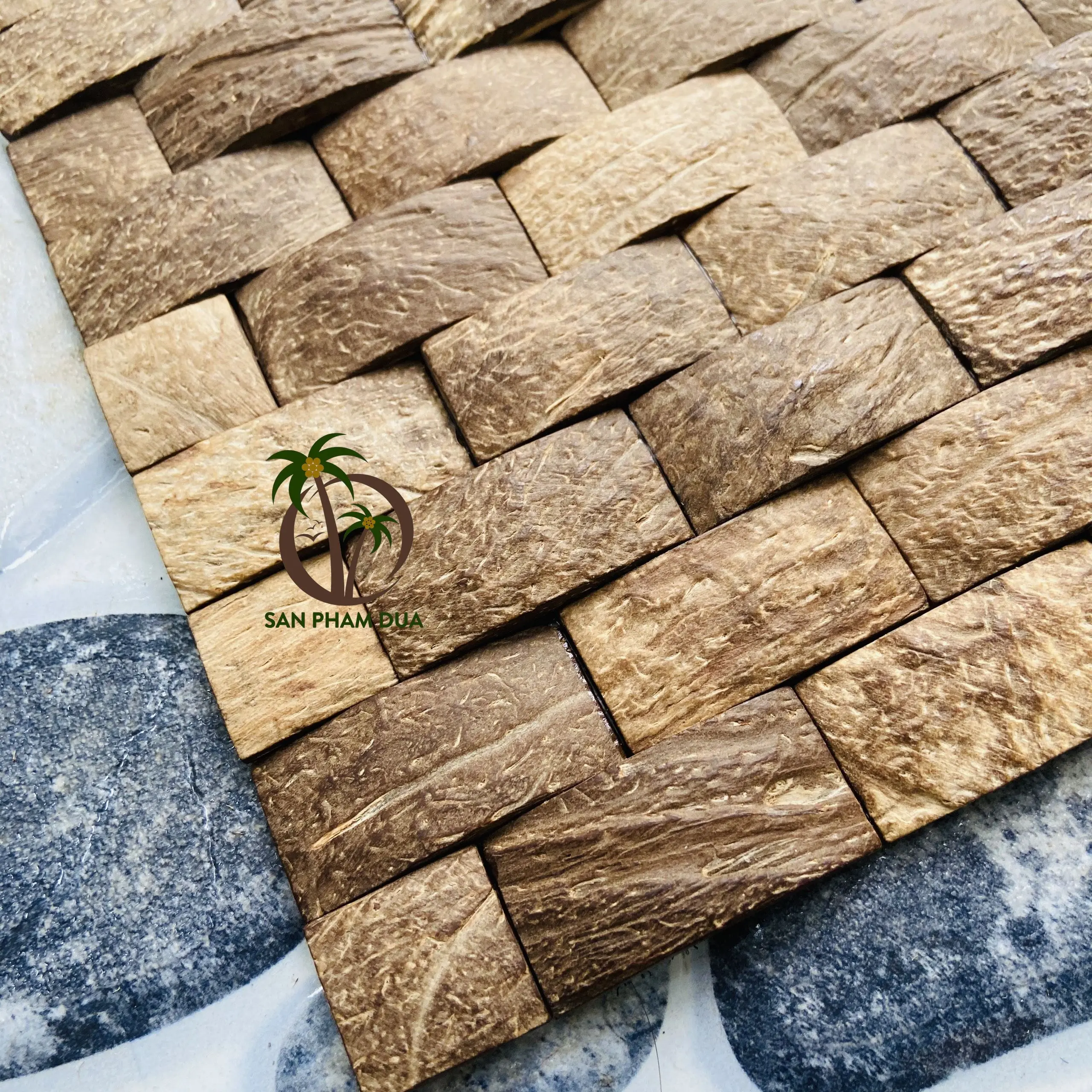 BEST SELLER NATURAL COCONUT SHELL PANELS/ NATURAL COCONUT SHELL WALL PANEL IN COCO - ECO VIETNAM