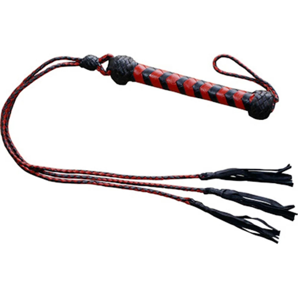 HMB-504F Black Leather Bullwhips Flogger 20 Pcs Soft Tails BDSM Whip Floggers Bondage Gear Essential