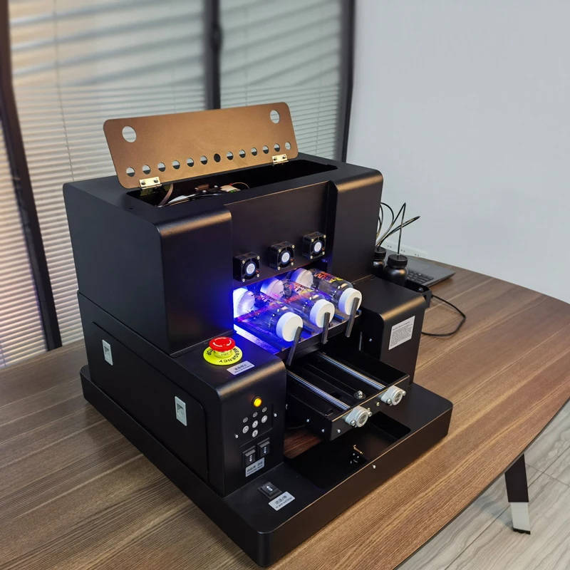 Uv Crystal Film Printing Machine Automatic A4 L805 XP600 UV Flatbed Led Printer for UV Film Mugs Bottles Acrylic