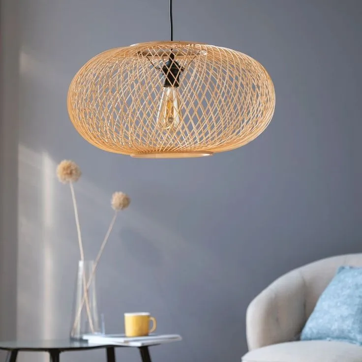 Lampshade Vietnam Indoor Energy Saving Pendant Decorative Rattan Bamboo Lampshade Wabi Sabi Lighting Natural Wicker Lamps