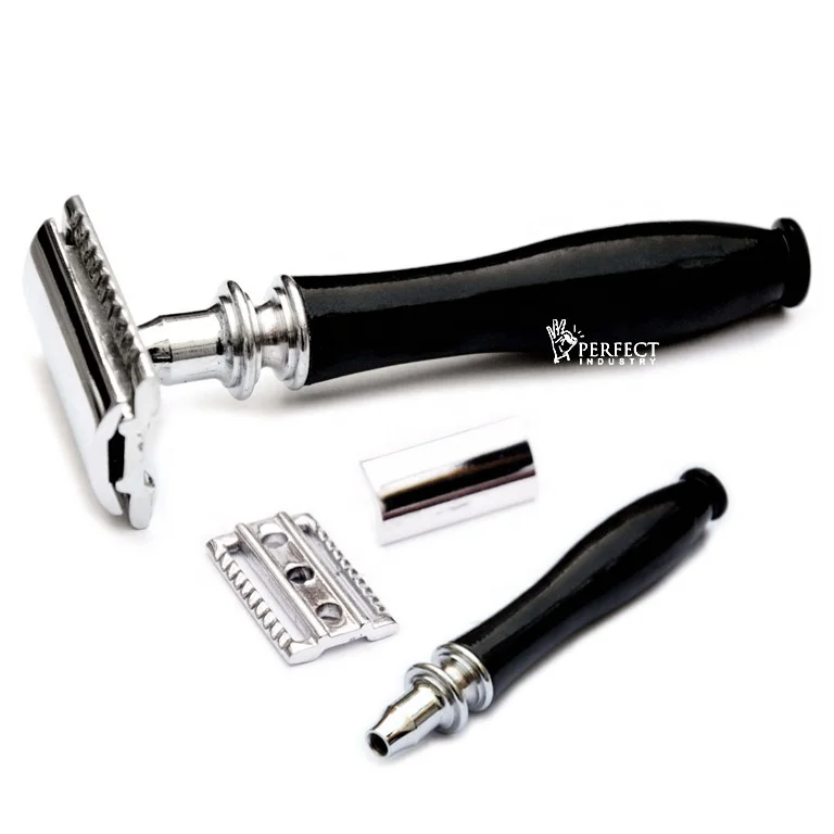 PERFECT INDUSTRY long handle shaving razor / Matt Black double edge safety Razor / men grooming set long handle safety razors