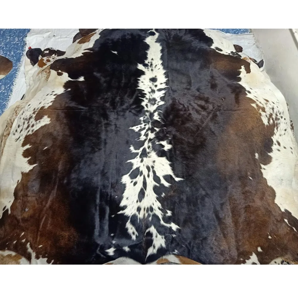 Large Cowhide Black and White Cowhide Rug Brazilian Cow Skin Carpet 5 x 6 Cowhide Rug