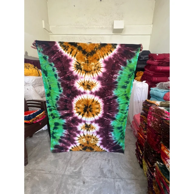 Handmade New Ladies Summer Wear Tie Dye Long Sleeve Wide Scoop Neck Caftan Dress Bohemian Beach Cover