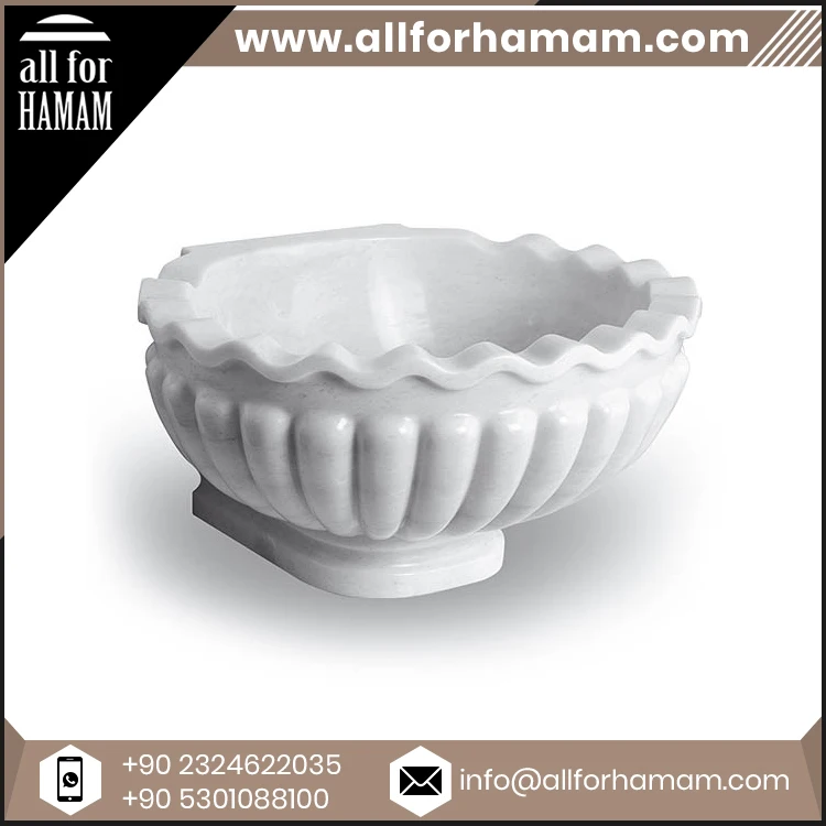 Kurnas Exclusive Premium Quality White Marble Basins Different Pattern Available Economical Price Bathroom Application Natural