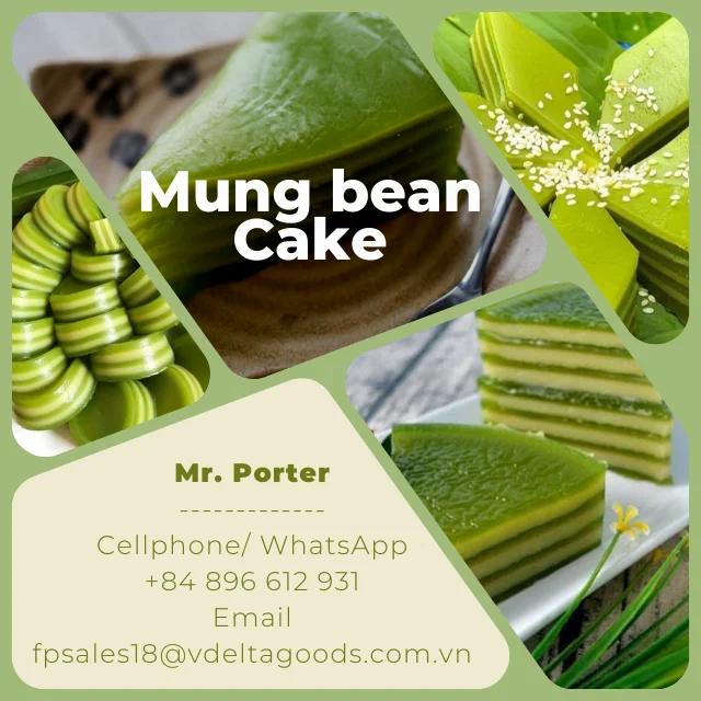 Frozen pandan leaf mung bean cake, chewy dessert / Holiday