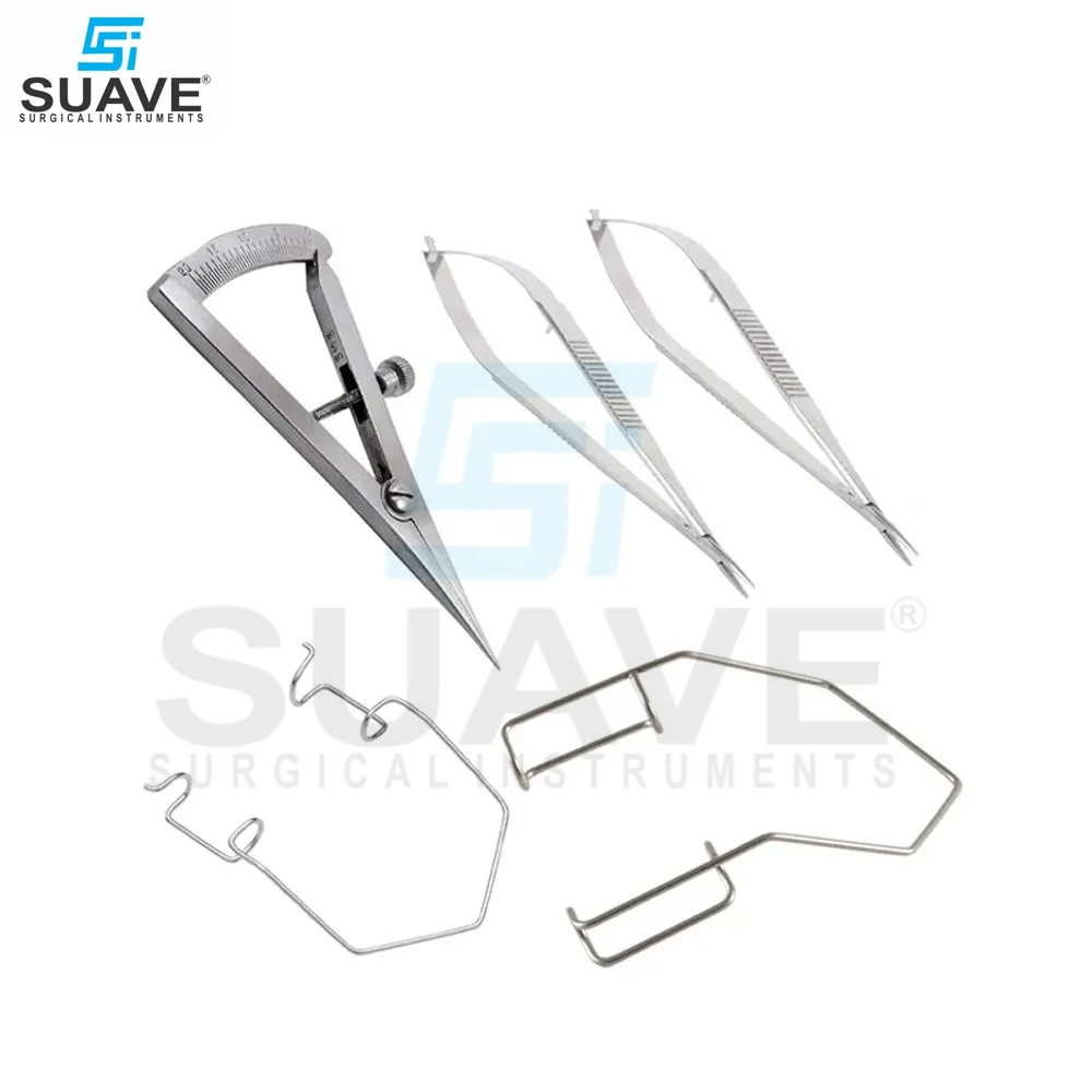 Premium Quality Stainless Steel Eye Castroviejo Forceps Scissors Micro Surgical Instruments Set By SUAVE SURGICAL INSTRUMENTS
