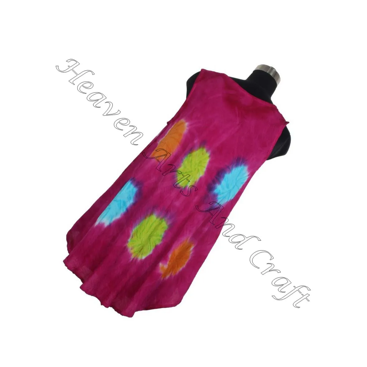 Boho Sleeveless Tie Dye Umbrella Dress Sundress Beach Wear Cover Up Dress