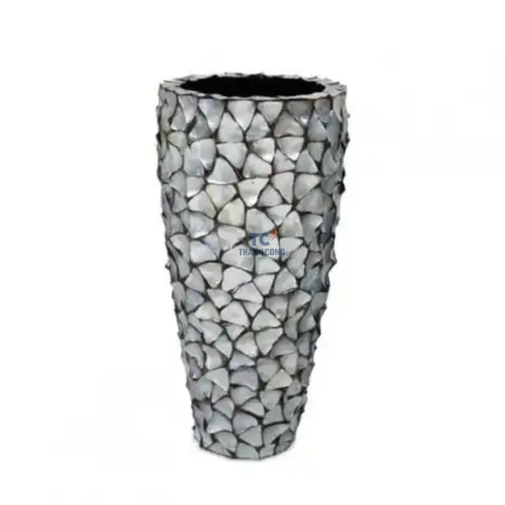 Hot Selling Mother of Pearl home decor luxury pots for pants shell inlay vase mother of pearl flower vase