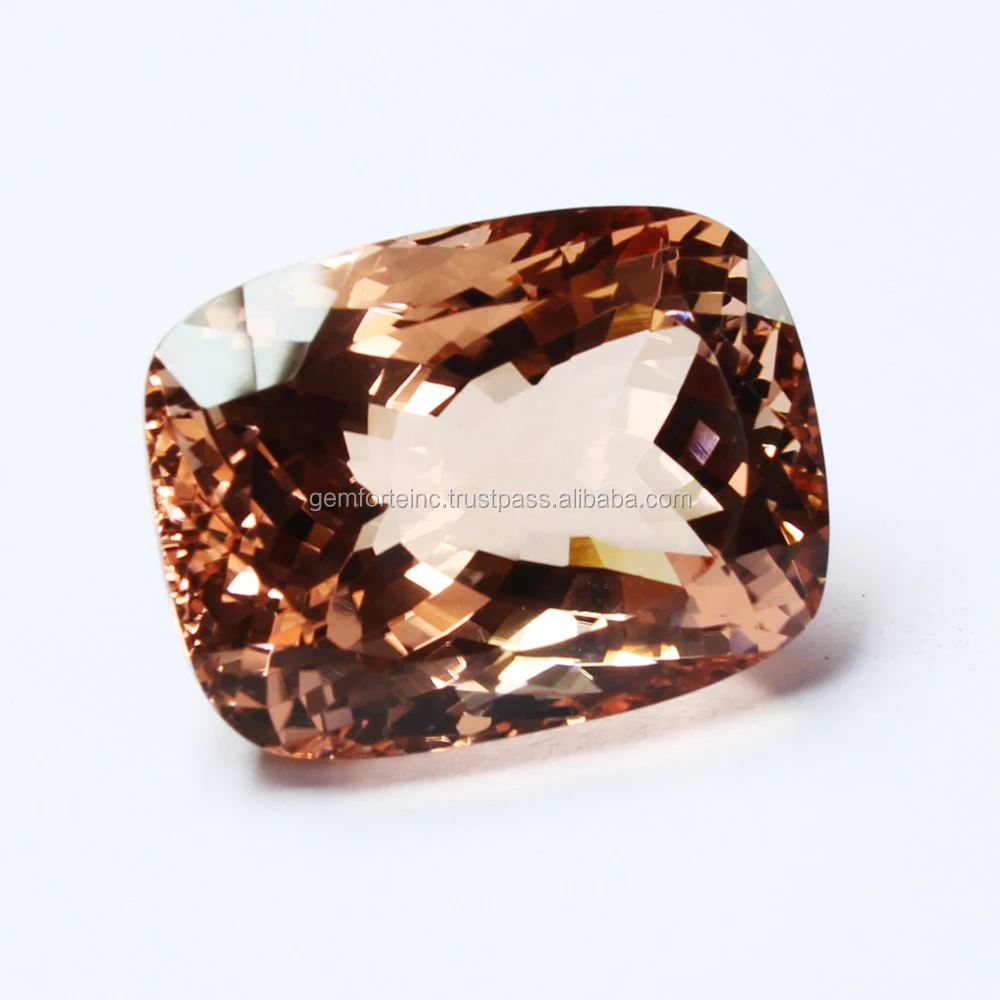 Peach Morganite Emerald Shape Faceted Cut Top Quality Natural Morganite Loose Gemstone Best Price High Carat Peach Morganite