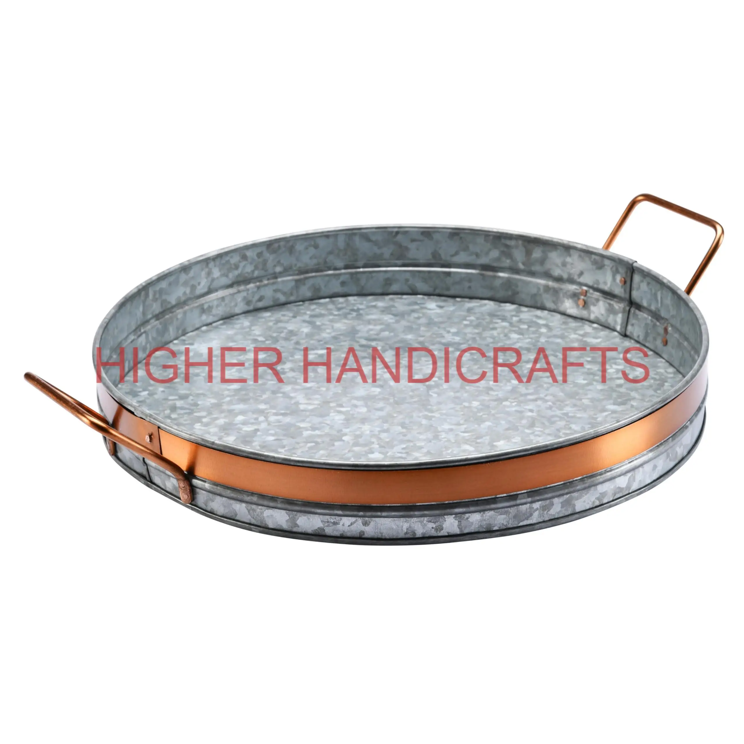 Galvanized Tray Farmhouse Decorative Serving Tray Iron Centerpiece Storage Tray Kitchenware Wholesale