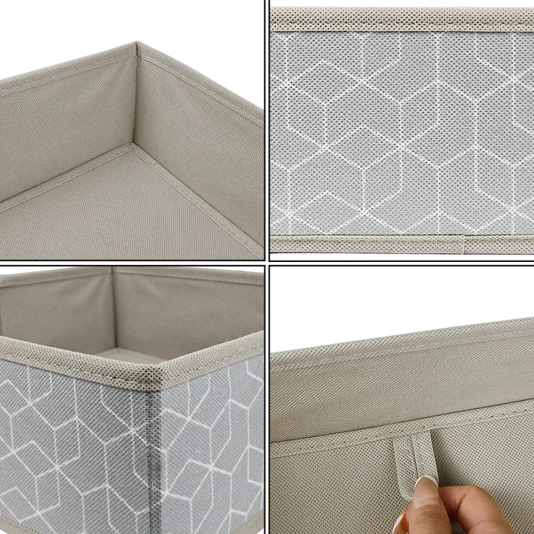 10 Pack Foldable Cloth Storage Box Underwear Drawer Organizers Desk Closet Organizer and For Underwear, Bra, Socks (Light Gray)