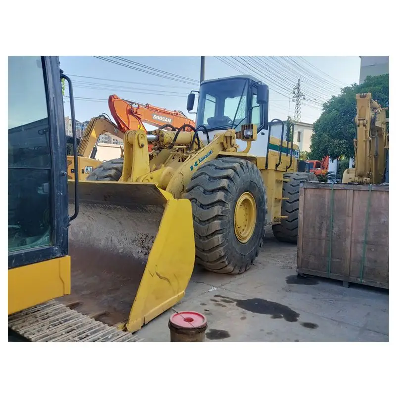 USED Front wheel loader ORIGINAL JAPAN KAWASAKI 85ZLV 5ton 6 7ton diesel construction wheel loader Loaders machine Second Hand