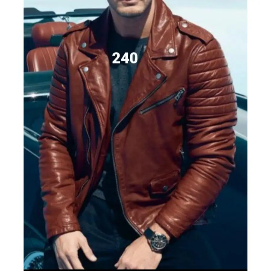 Genuine Sheep Cow Leather jacket And Coat At Low Discount Factory Hot Online Selling Pure Leather Fancy Jacket And Coat For Mens