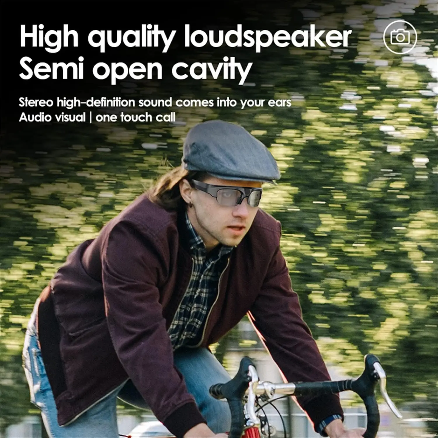 Smart Glasses with Camera Video Recording Action Camera 2K HD Recording 4K Photography Bluetooth Camera Audio and Microphone