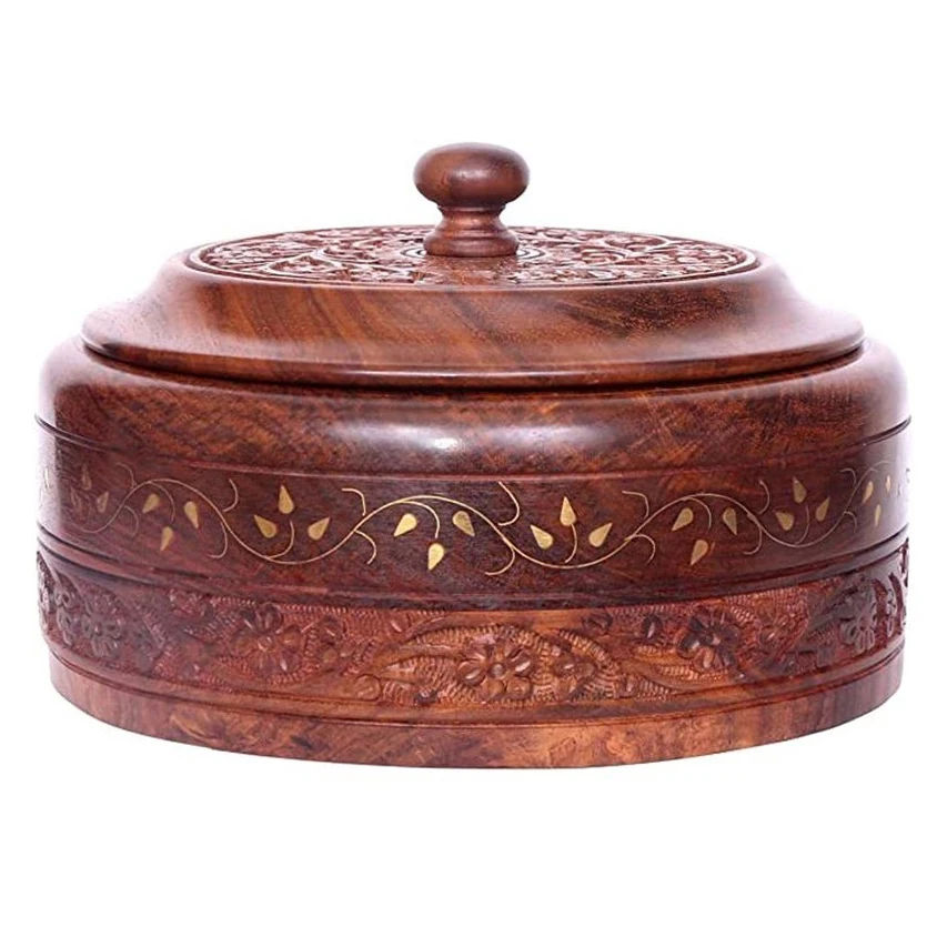 Designer Wooden Decorative Internal Metal Stainless Steel Rust Proof Case Hotpot in Wholesale Price High Quality Hotpots