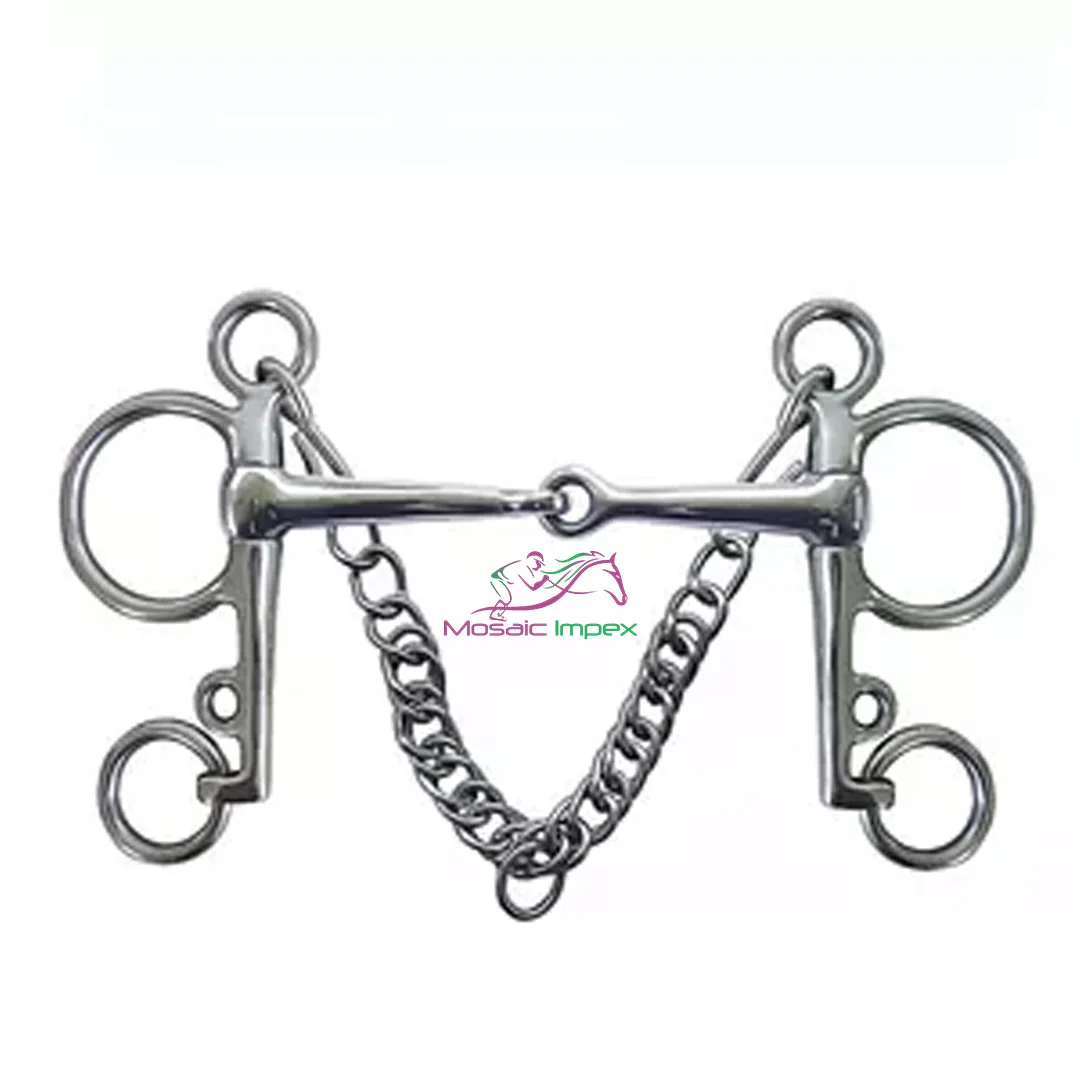 Mosaic Impex Stainless Steel Horse Bits Low Leverage Jointed Bit with Convenient Holes Horse Chewing Mouth Roller Horse Products