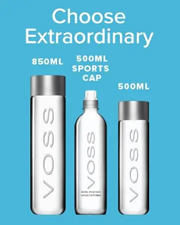 Voss Still Natural Spring Water 12 Pack Case of Bottled Mineral Drinking Water With 100% Recycled PET Bottle