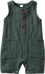 GOTS Certified 100% Organic Cotton Zipper Footie Baby Jumpsuit Romper