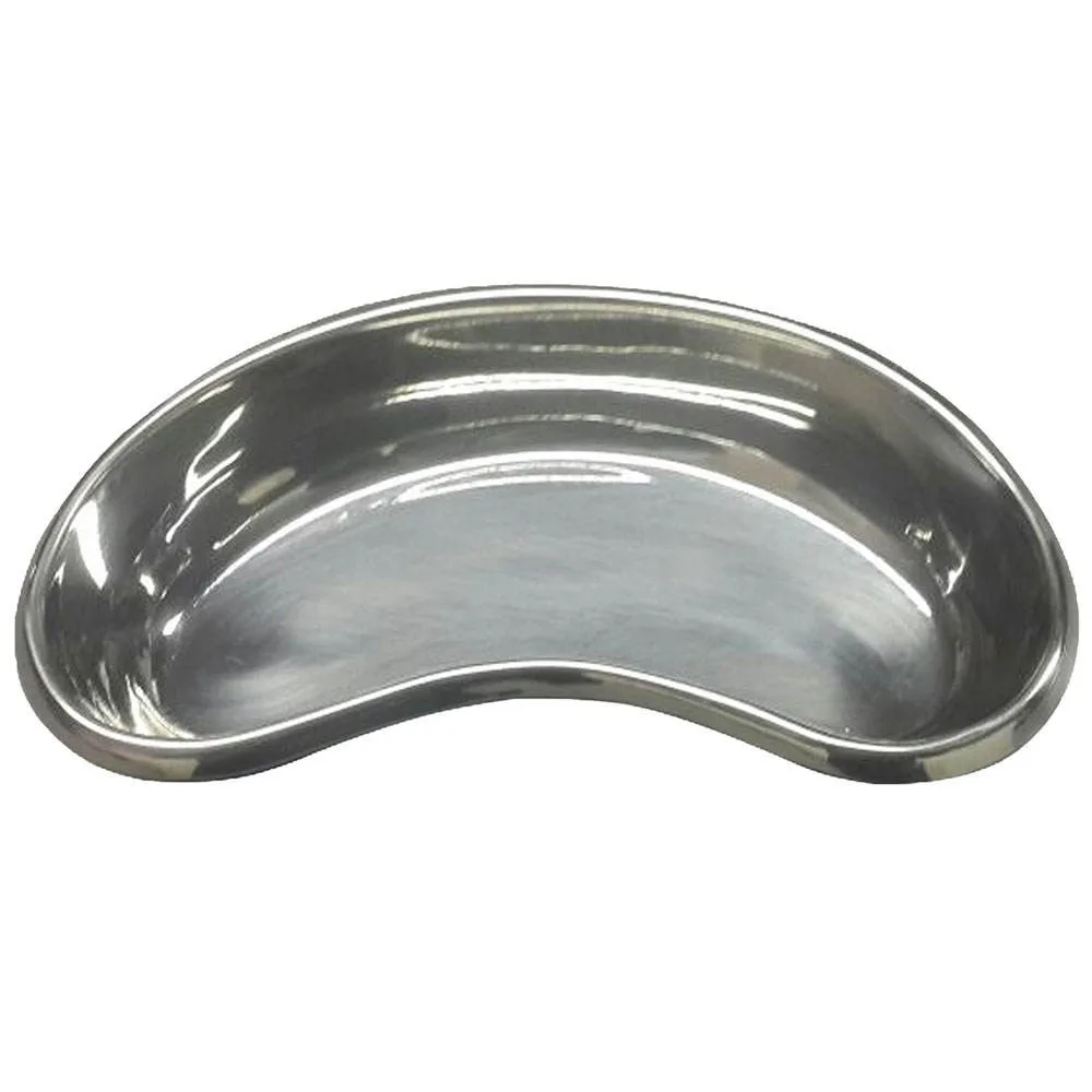 Kidney Tray 12 Inch Stainless Steel Emesis Basin Shaped Bowl Reusable Metal Dish