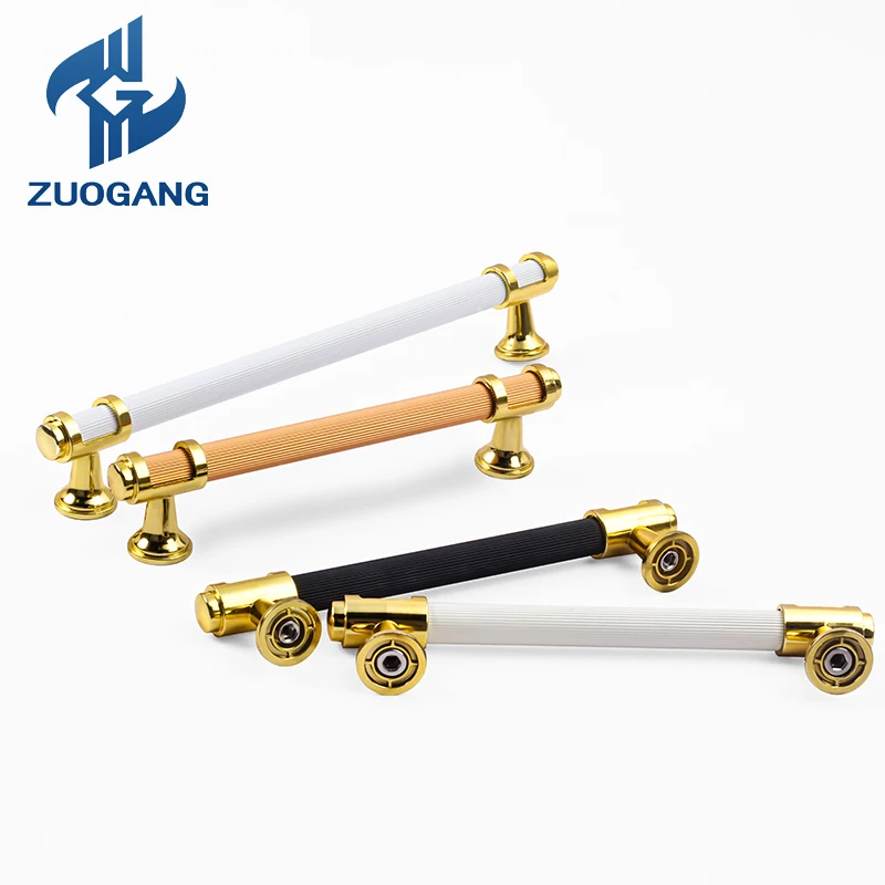 Zuo Gang High Quality Luxury Hardware Wardrobe Kitchen Gold Black Door Cabinet Pulls Cabinet wardrobe Handles For Furniture