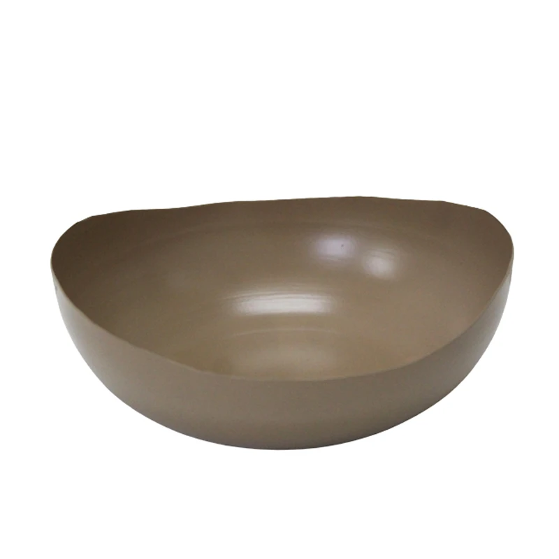 Современная круглая посуда лучшей формы железная чаша светло-зеленое порошковое покрытие и золотистая ручной работы