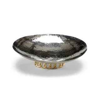 Декоративная латунная металлическая сервировочная чаша с золотой отделкой для кухни и стола Сервировочная вкусной еды десерта в домашних условиях