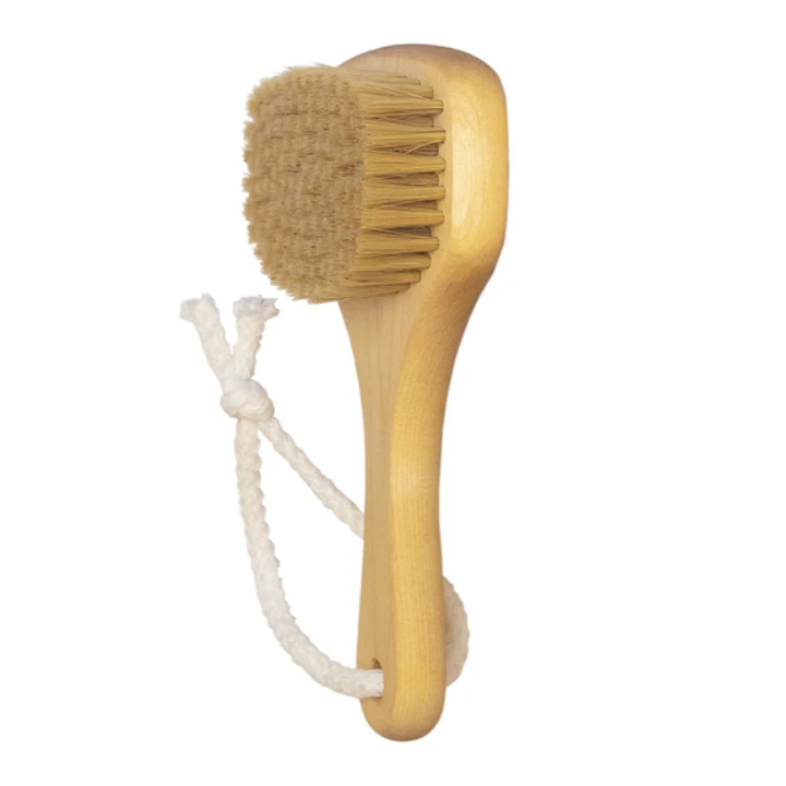 Custom natural wooden massage brush for dry massage/ dry skin body brush natural fiber tampico brush body care