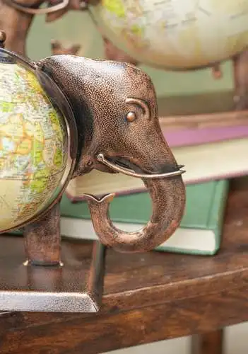 Metal Home Decoration Antique Elephant Desktop and School Desk Art Globe Interior Office Resin India Animal Customized Size