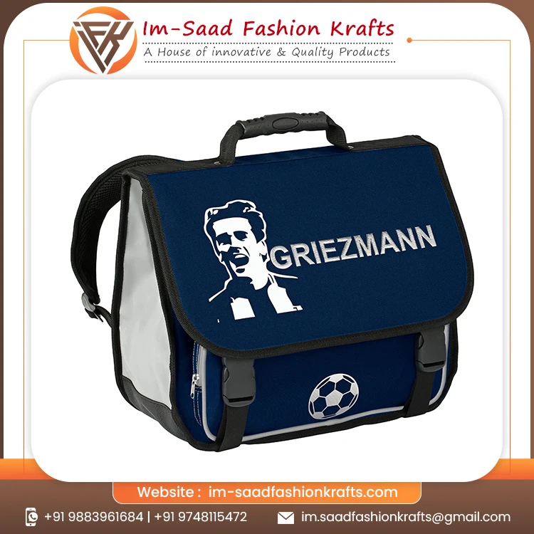 Buy Horizontal Design Nylon School Bag For Kids With Buckle Lock And Easy Carry Handle