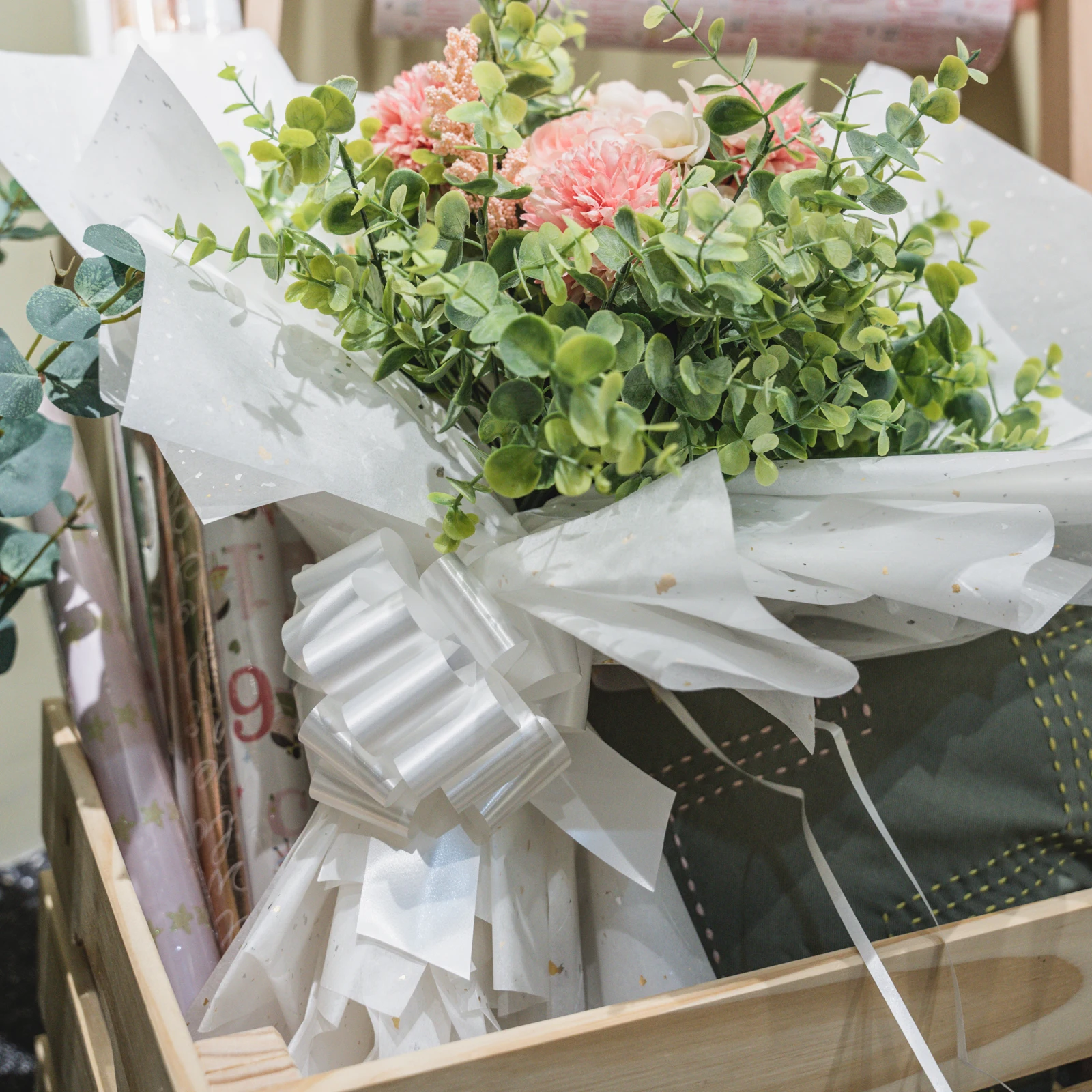 Cheap flower wrapping pp pull ribbon bows wedding car decoration pull bow holiday party Pull String Bow