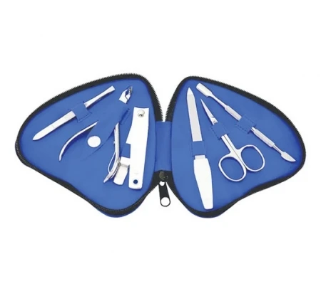 SPZA Standard Quality Manicure Pedicure Scissors Set Stainless Steel Nail Tools with Leather Case Beauty Instruments