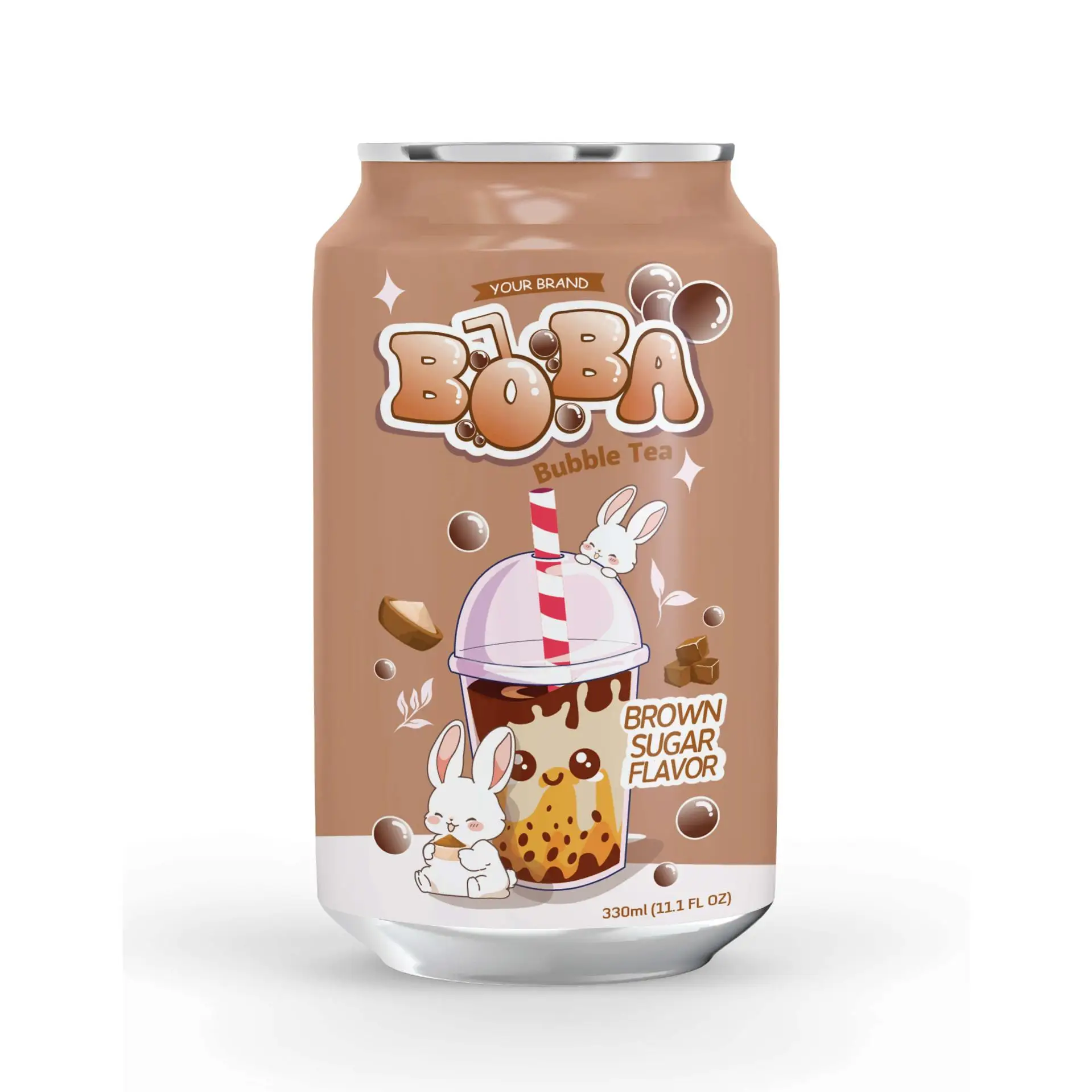 Private Label 330ml Canned Bubble Milk Boba Tea Drinks Toppings Tapioca Pearl-Taiwan Style Milk Tea - Free Design Free Sample